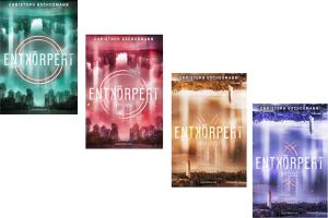 Die Cover der ersten vier Bände der Reihe "Entkörpert" von Christoph Gschoßmann
